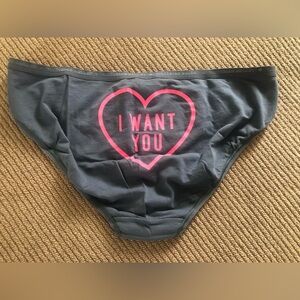 50% OFF SALE!!  Victoria‘s Secret Gray Cotton Panty “I WANT YOU” Size XL